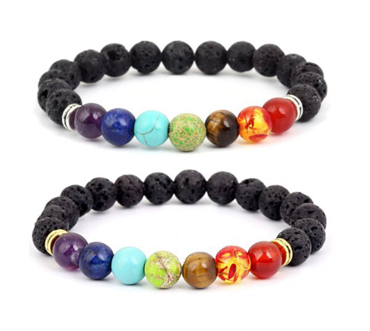 Chakra and lava stone single