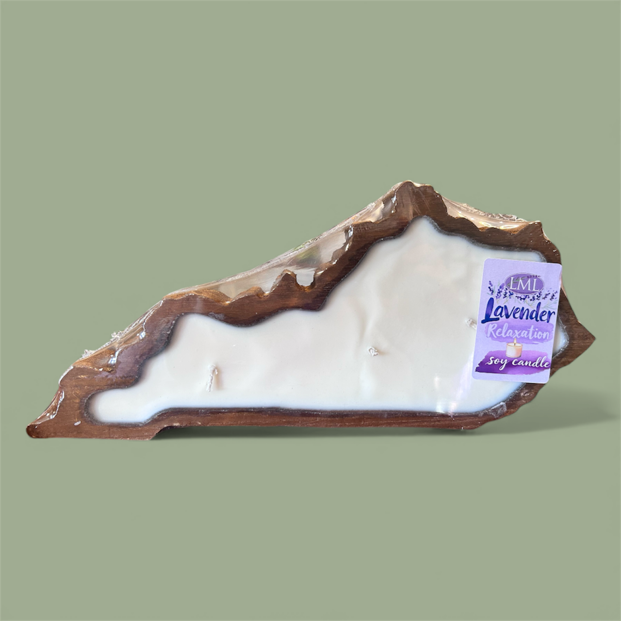 Wood Carved Bowl Candles - Kentucky