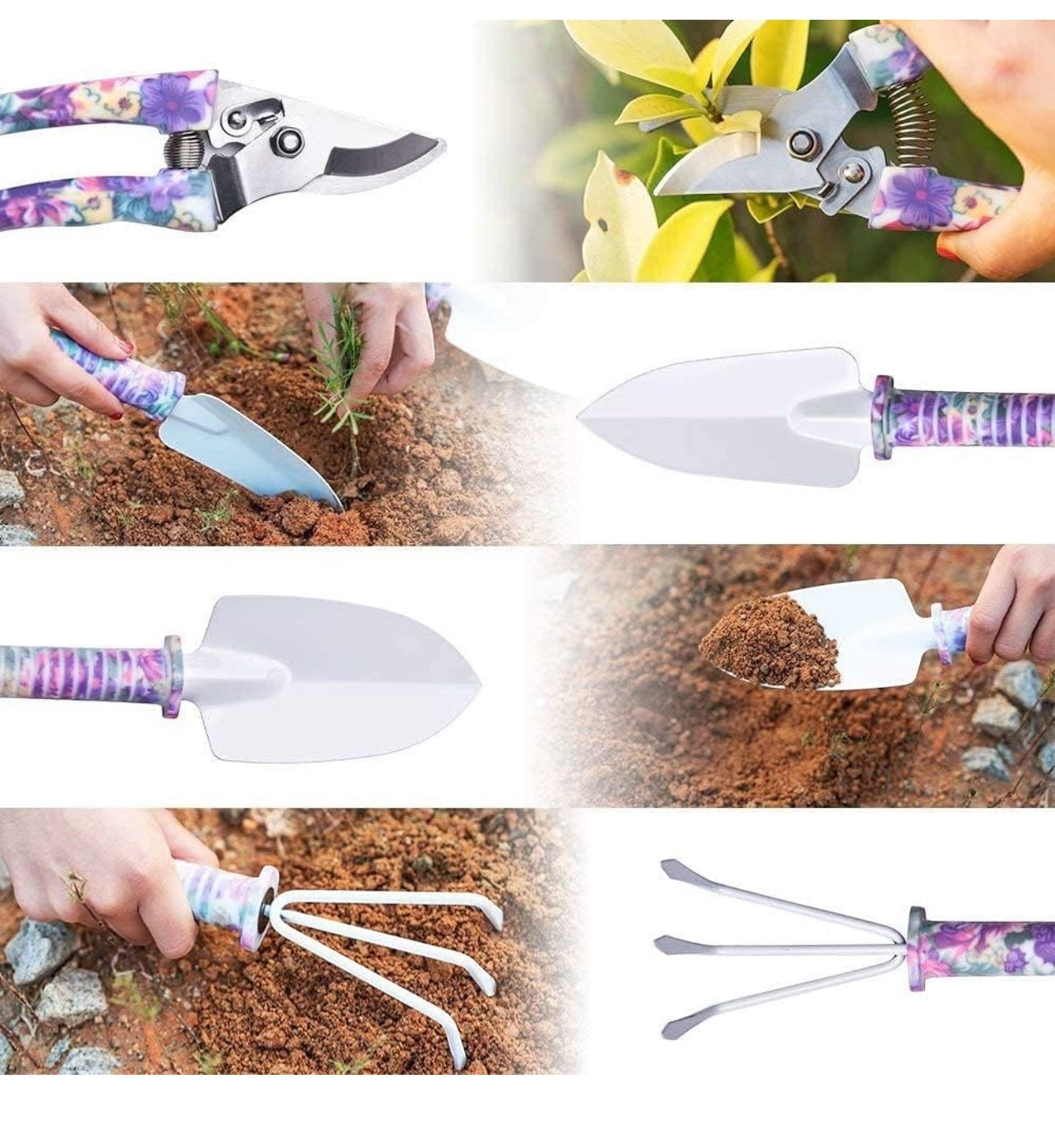 5 piece garden tool set with case
