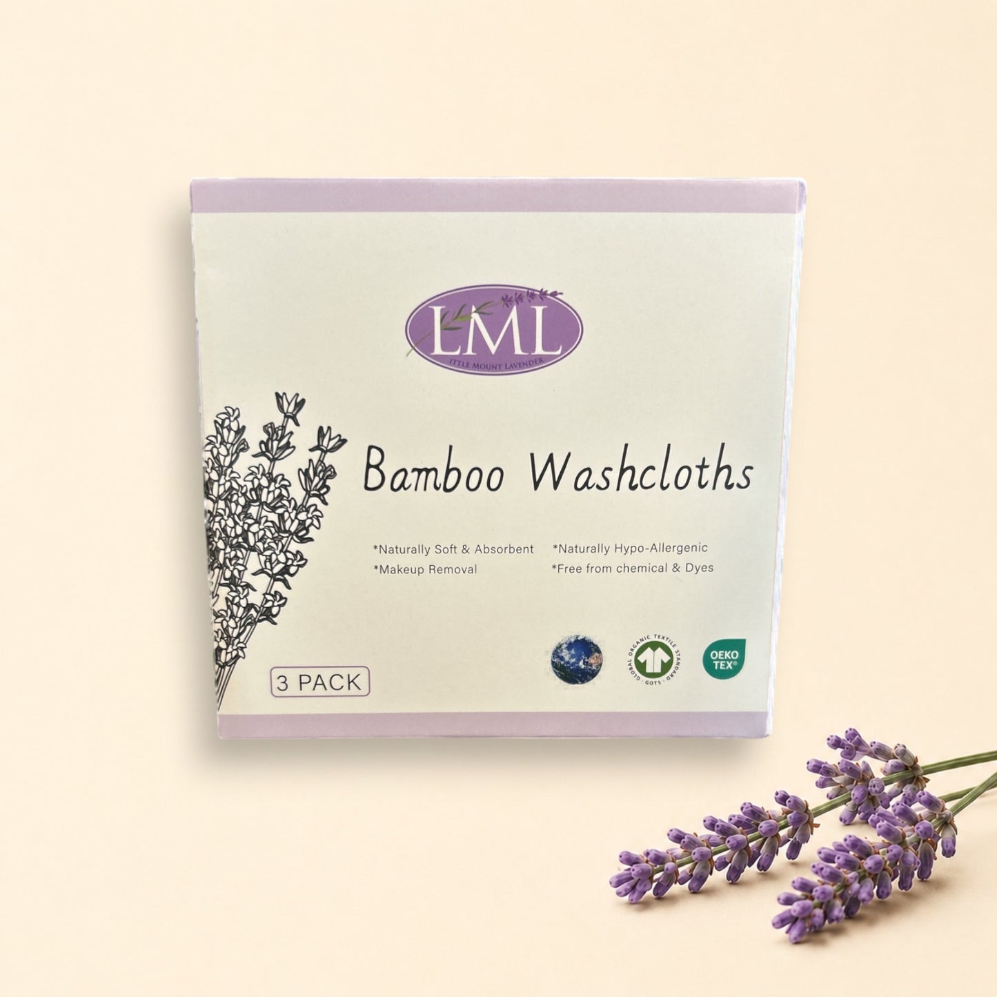 Bamboo wash cloth 3 pack