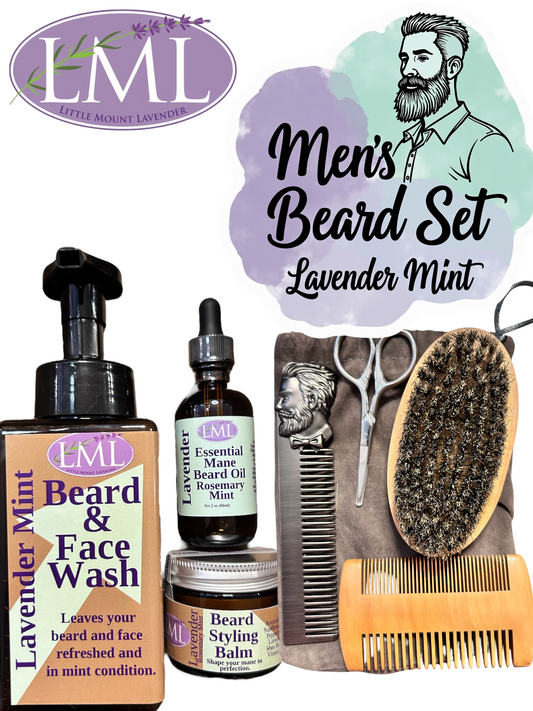 Mens Beard Set Lavender Mint