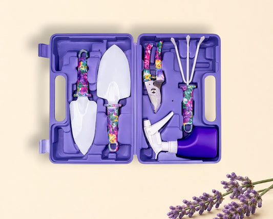 5 piece garden tool set with case