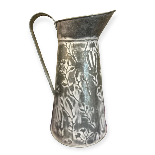 Silver  Metal Embossed   Pitcher