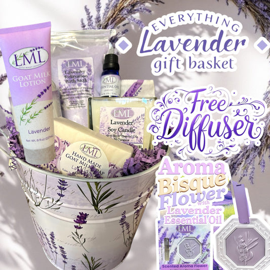 Everything  Lavender Gift Basket "Free Shipping" Free diffuser!