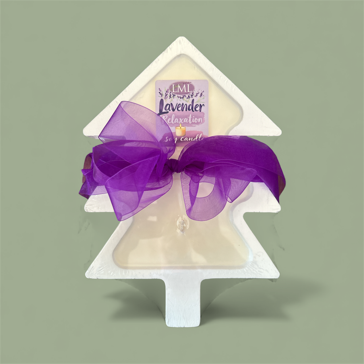 Wood Carved Bowl Candles - Tree