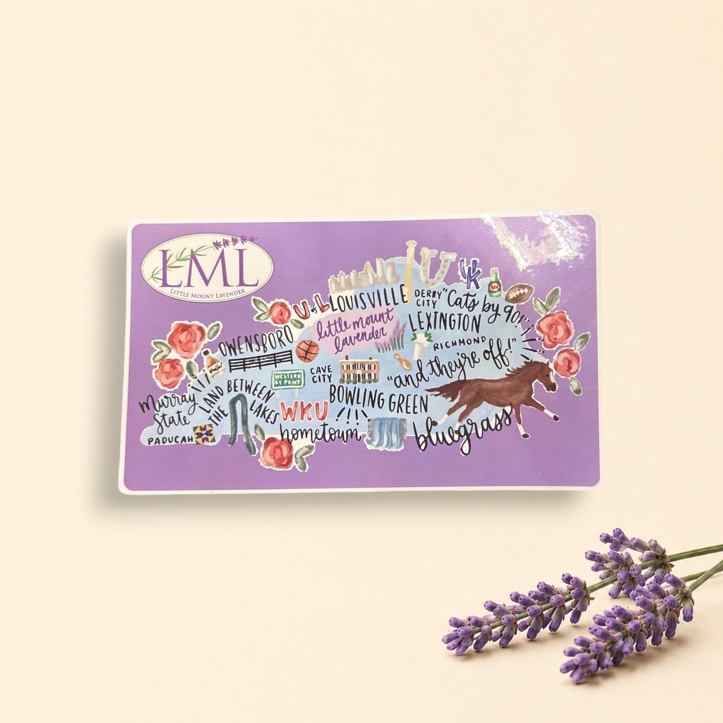 Purple background KY sticker