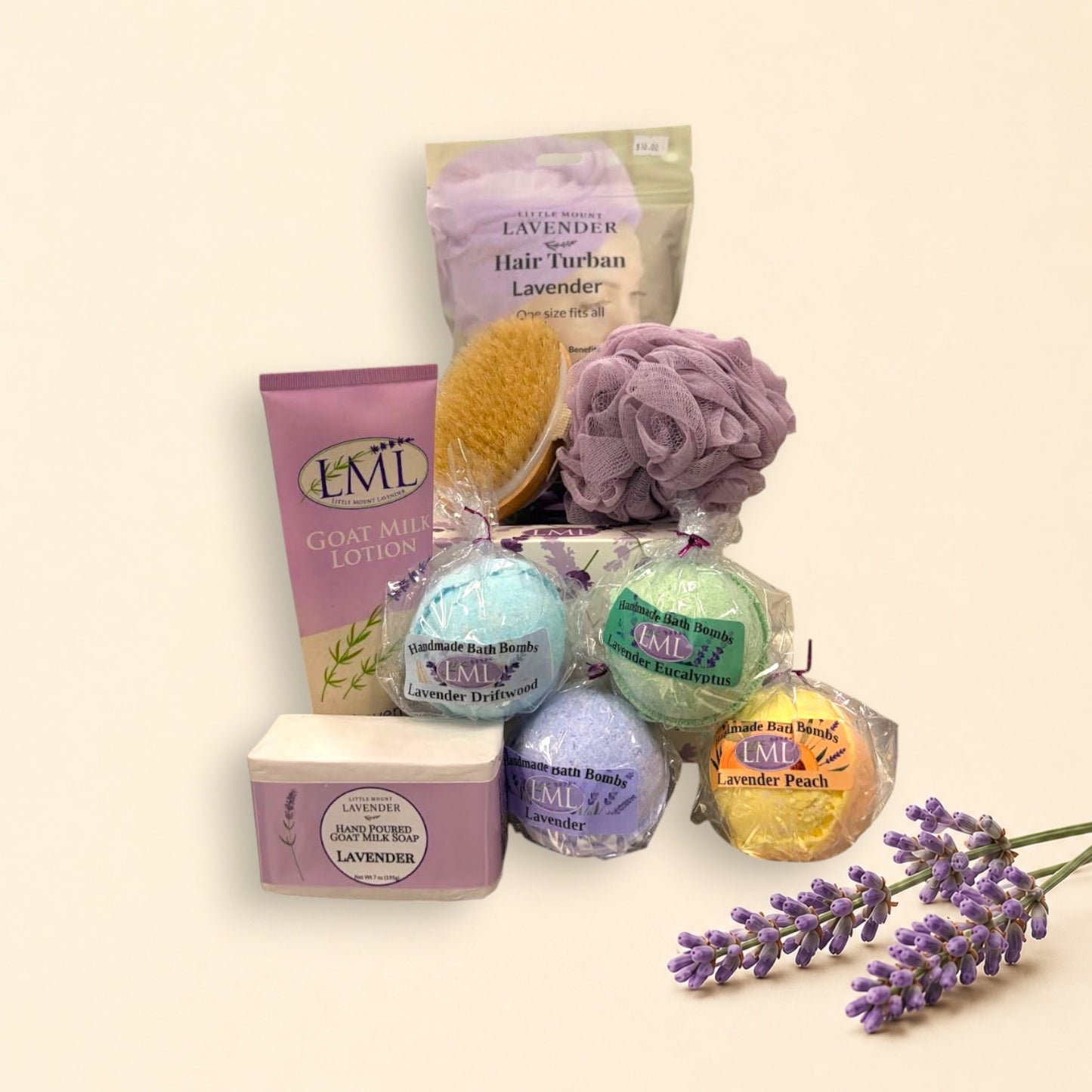 Lavender Soaking Gift Box - Free Bath Pouf.  Free Shipping