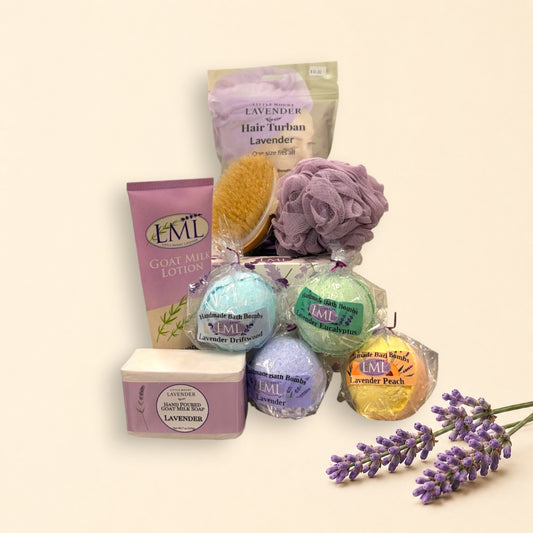 Lavender Soaking Gift Box - Free Bath Pouf.  Free Shipping