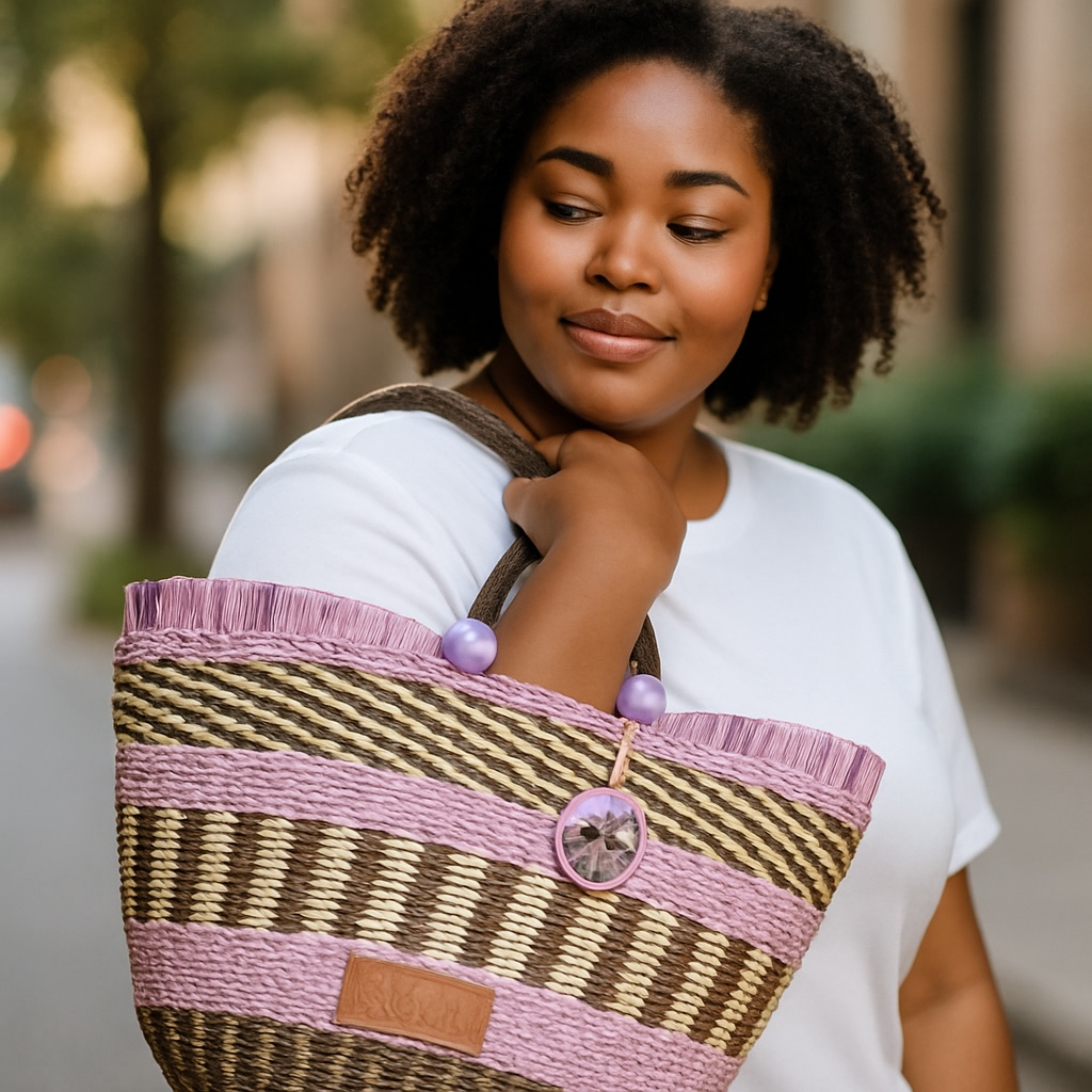 Colorful Straw Boho Tote Bag