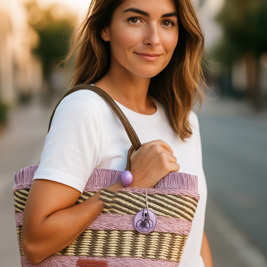Colorful Straw Boho Tote Bag