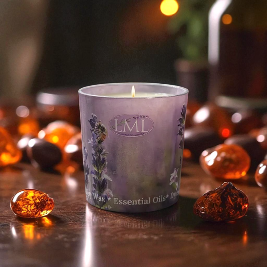 Warm Sultry Musk Amber and Lavender Soy Candles and Wax Melts