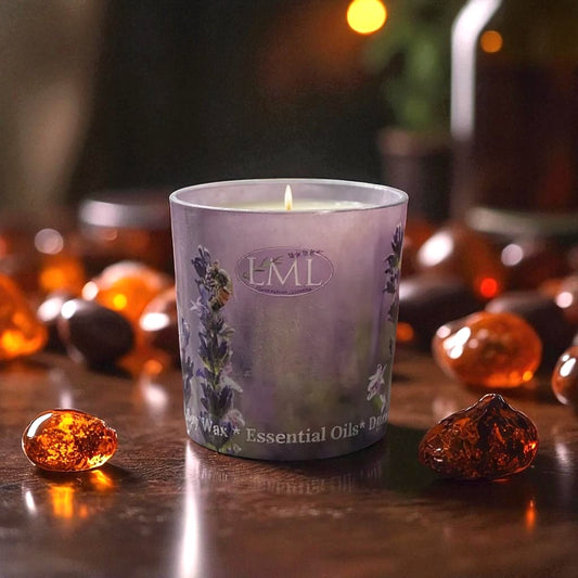 Warm Sultry Musk Amber and Lavender Soy Candles