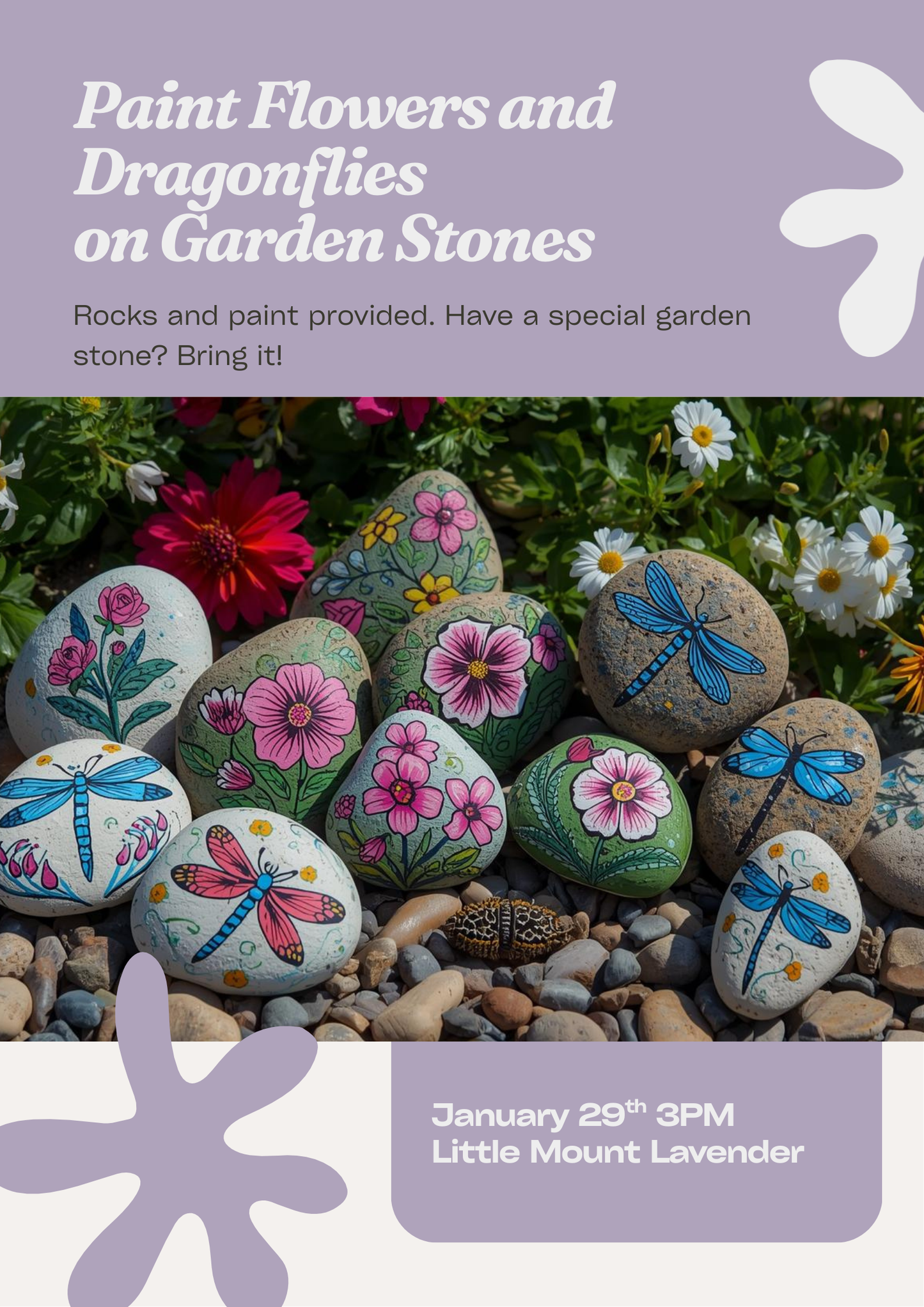 Garden Rocks Painting Party January 29th 3 pm