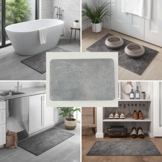 Natural Stone Mat - Large for Bath with Free Counter Top Mats