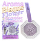 Little Mount Lavender porcelain bisque flower diffuser with lavender essential oil and purple hanging ribbon.