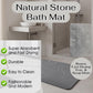 Little Mount Lavender grey diatomaceous earth bath mat with bonus countertop tray and soap dish in a modern bathroom.