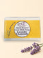 Little Mount Lavender handcrafted goat milk soap with calming lavender and chamomile scent on a rustic wooden surface.