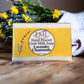 Little Mount Lavender handcrafted goat milk soap with calming lavender and chamomile scent on a rustic wooden surface.