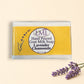 Little Mount Lavender handcrafted goat milk soap with calming lavender and chamomile scent on a rustic wooden surface.