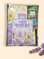 Little Mount Lavender kitchen cleaning gift box with castile soaps, floral dish cloth, and a Skrubba scrubbing pad.