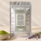 Organic Japanese Lavender Matcha silver 1 oz pouch with green matcha powder and lavender