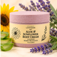 Little Mount Lavender Aloe and Sunflower Body Cream Lavender Herbal Relaxation 4 oz pink jar on cream background with botanicals