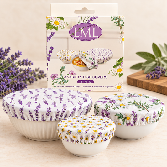 Little Mount Lavender dish styled product photograph with warm cream background