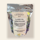 Little Mount Lavender Lavender Lemongrass original tea pouch label on cream background