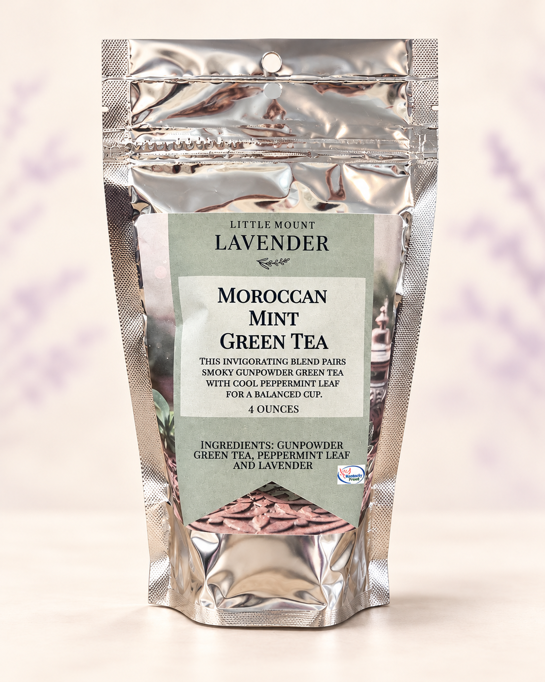 Little Mount Lavender Moroccan Mint tea on cream background