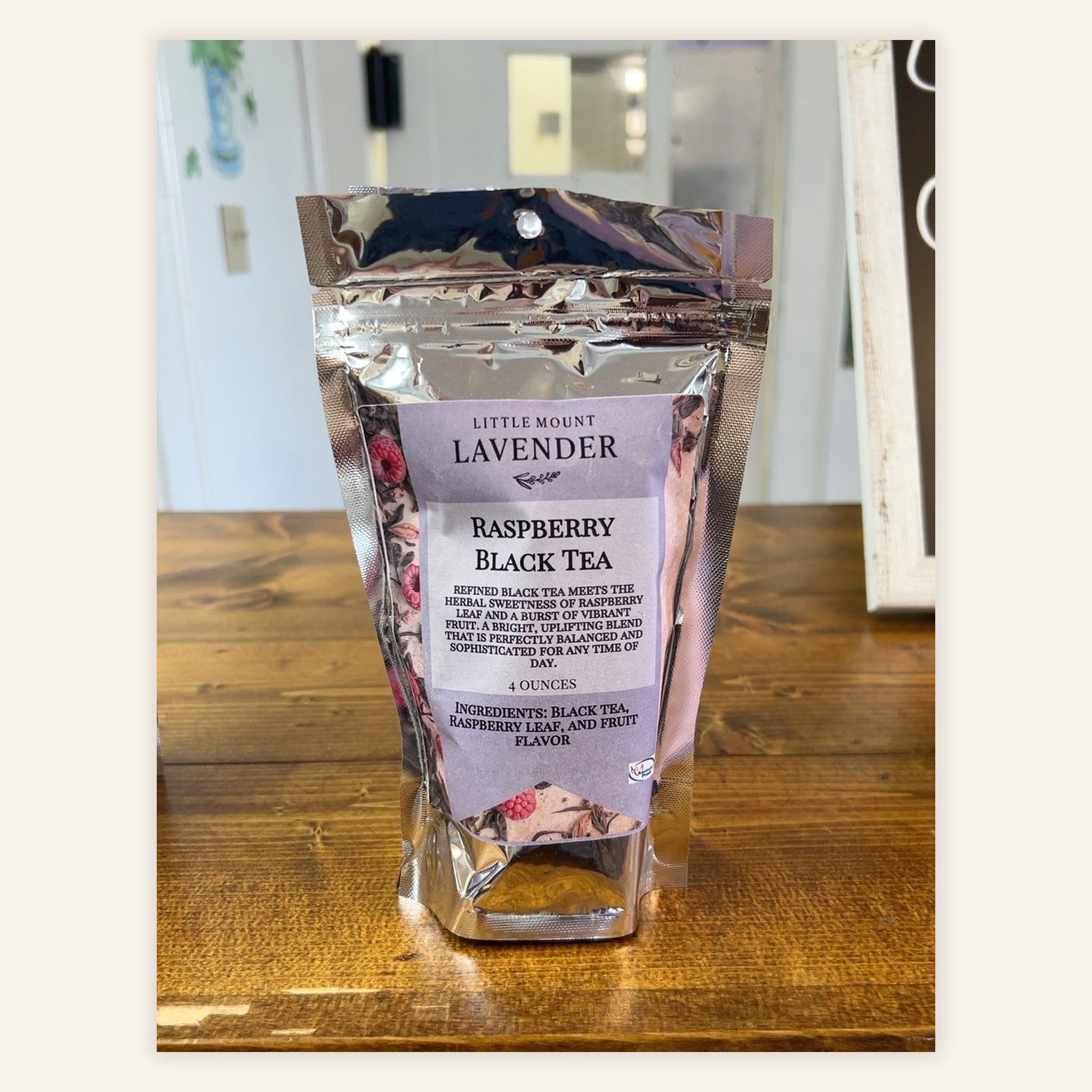 Full original photographed Raspberry Black Tea Loose Leaf Tea silver pouch